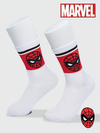  Marvel 2 Pairs Authentic Spider-Man Cartoon Character Socks, Novelty Socks For New Year Gift, Cartoon Christmas New Year Animation Socks For Men And Women, Marvel Fan Socks For Party And Gathering Spider-Man/Venom Socks, Halloween Socks