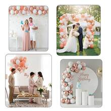 20/40/65/100个玫瑰金亮片乳胶气球混合金属哑光气球套装，适用于婴儿派对、婚礼、订婚、单身派对、情人节、新娘送礼会、生日派对装饰 - 玫瑰金 - 查看 10