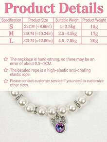 1 Piece Bow Pendant Pet Necklace, Rhinestone Cat And Dog Pendant Collar, Necklace Chain, European And American Style Collar Jewelry Cat Collar - Multicolor - View 2