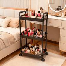 3 - Tier Rolling Storage Cart With Wheels, Multi - Layer Utility Trolley Organizer With Perforated Shelves & Divided Baskets, Easy - Move Storage Solution For Bathroom, Kitchen, Office, Bedroom, Quick Assembly & Space - Saving Design.Portable Organizer, Kitchen Island Cart, Bathroom Storage Trolley, Home Organization, Space Saver.Bookshelf,Organziers Storage,Rolling Cart,Bathroom Accesssories,Bathroom Storage,Bathroom Decor,Organziers Storage,Room Decor,Kitchen Essentials - trắng - Xem 8