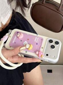 Colorful 3D Flower Lanyard Card Holder Phone Case Compatible With Apple 16 Pro Max/ 15 Pro Max, New 11, 12, 14 Pro/13, Soft Protective Cover Compatible With Iphone 17 Pro Max/17/Pro/17 Plus/17, Creative Summer Design - Multicolor - View 4