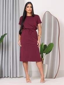 Casual Elegant Conservative / Modest Knot Beach - Burgundy - View 6