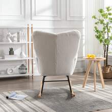 Modern Teddy Armchair For Living Room And Bedroom, White, Light Grey. - White - View 3