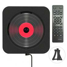 MEGICOT Bluetooth CD Player Built-In Speakers Remote Control, Portable Wall Mountable Home Music Player With Dust Cover, Support FM Radio USB Flash Micro SD AUX Play - Black - View 8