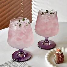 4pcs Premium Purple Stemware, Perfect For Champagne, Cocktail, Whiskey, Coffee, Beverage Glasses, Dishwasher , Elegant Design - Purple - View 8