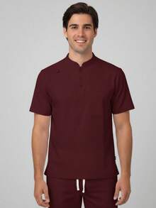 Uniforme Quirúrgico OSLER  Verano    Regular    Botón delantero  Bolsillo - Burdeos - Ver 2