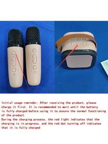 Wireless Microphone Speaker Set, With Dynamic Microphone, USB Rechargeable Karaoke Machine, Portable Handheld Karaoke System, With Dynamic Microphone, USB-C Charging - Multicolor - View 12