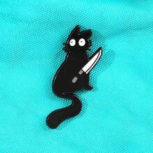 Black Cat Enamel Brooch Custom Decorative Brooches Ornaments Lapel Bag Badges Jewelry Gifts 2025 New Style Pin For Clothes Bag Charm School Kpop Backpack Teacher Supplies Bag Charms Cute Office Accessories Shirts Jacket Christmas Halloween Autumn-Winter Accessories,Suitable For Teens, Youth,Men,Casual, Outdoor, Athletic, Vacation, Graduation Gifts, Birthday, Daily Wear Clothes Pin Funny Teacher Gifts - 黑色 - 查看 8