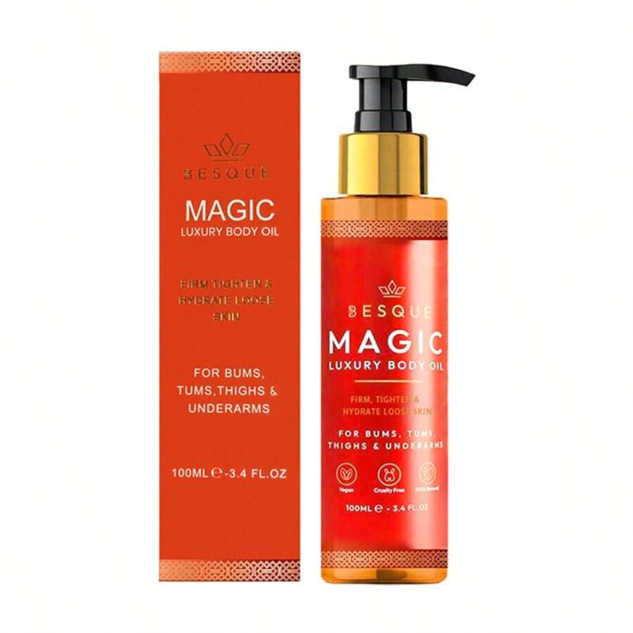 Besque Magic Body Oil, 3.38 FL OZ, After Shower Body Oil For Women, Hydrating Skin Care For Full Body That Plumps, Tightens, And Firms Skin With Natural Ingredients, Luxury Spa Gifts - Pack Of 1 - 2 - 查看 1