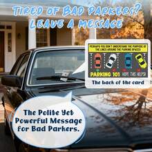 60张停车恶作剧卡片，上面写着“你停车像个傻瓜”，远看像100美元钞票——搞笑停车违规恶作剧卡片，可贴在雨刮器下（3.5 x 2英寸），6种款式，每种10张。 - 彩色 - 查看 6