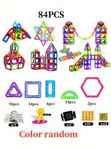 20-119pcs Children Magnetic Building Blocks, STEM Magnetic Tiles Sensory Toys, Suitable For Boys And Girls, Promote Brain Development, Preschool Educational Toys, Magnetic Blocks, Toys, Early Learning Toys, Children Games, Magnetic Blocks Toy Gift, Birthday Gift, Surprise, Preschool Toys - Multicolor - View 10