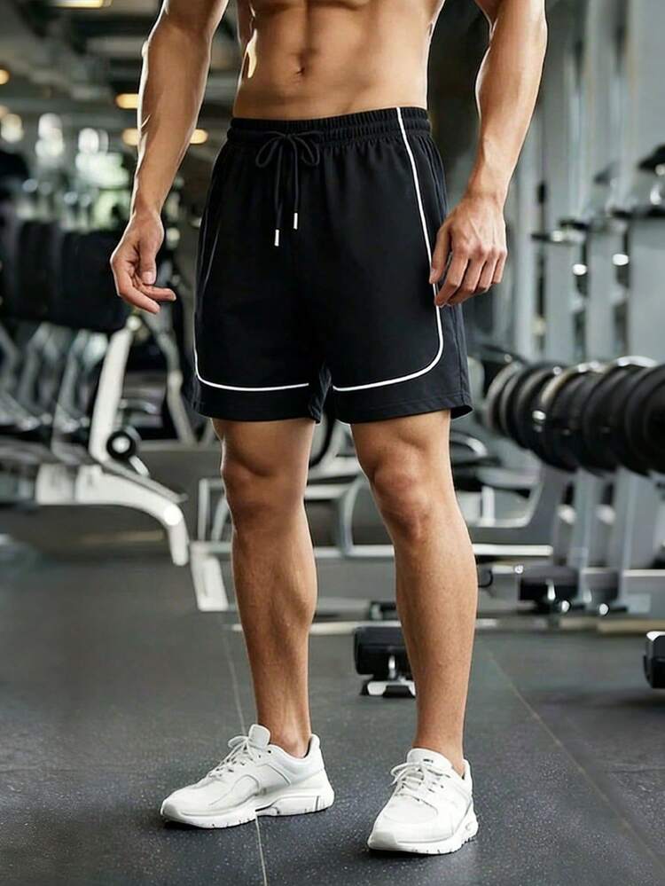 男士休闲宽松运动裤，时尚百搭，舒适运动裤，适合通勤、户外、慢跑、健身、街头穿着，春夏皆宜。 - 黑色 - 查看 1