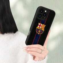 FC Barcelona Pattern Phone Case, For 17 16 15 14 13 12 11 XS XR X 7 8 Plus Pro Max Soft Silicone Back Cover Camera Protection - 黑色 - 查看 5