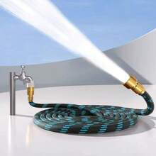 3X Expandable Coil Garden Hose Set, Made Of Durable Rubber Material With High-Pressure Nozzle - B - View 2