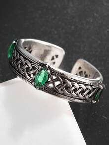 1枚可调节哥特式戒指，饰有埃及神祇图案，纯色波西米亚朋克风个性戒指，男女皆宜的铜质护身符饰品，独特礼物 - 埃及眾神開口戒指 - 查看 13