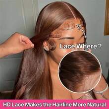 巴西原生发 13x4 13x6 高清透明蕾丝前置波波头假发，200% 密度，直发，5x5 英寸，预剪预拔，带婴儿发，无胶真人混纺假发，自然发际线，女士适用，4# 巧克力深棕色 - 棕色 - 查看 6