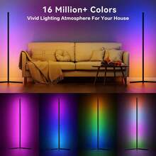 Corner Floor Lamp, Smart RGB LED Corner Lamp With App And Remote Control, 16 Million Colors & 68+ Scene, Music Sync, Timer Setting, Ideal For Living Rooms, Bedrooms, Gaming Rooms - IC RGB - Xem 4