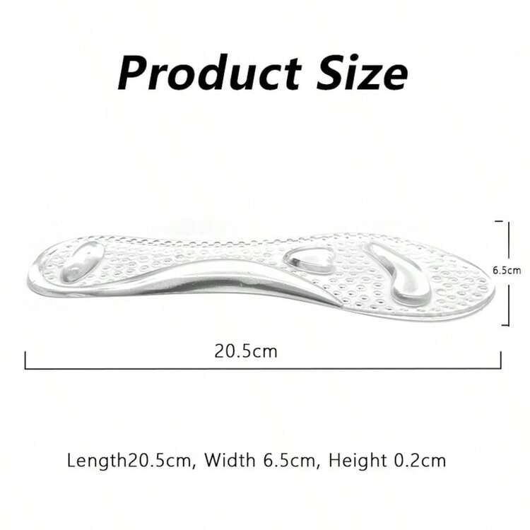 QKC 1 Pair Silicone High Heel Insoles, Provide Cushioning For Women's High Heel Shoes To Prevent Foot Sliding - Clear - View 2
