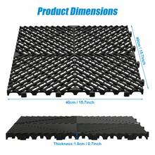 20 Pcs 15.7" X 15.7" Interlocking Drainage Floor Tile, Garage Floor Tiles PP Splicing Drainage Mat For Deck, Pool, Patio, Shower, Kitchen, Balcony - A - View 3