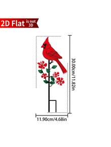 1个红色红雀金属花园插牌，户外装饰鸟类雕塑，庭院艺术品，适用于花盆、小径、露台、草坪、后院，可作纪念礼物。生动的红色红雀花园插牌艺术摆件，户外雕塑装饰插牌，送给妈妈和爱鸟人士的防水露台门廊庭院装饰，独特的乔迁礼物，送给爱鸟人士和园丁。 - 多色 - 查看 11