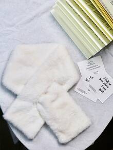 Women's Multifunctional Fleece Scarf For Winter, Solid Color Fleece Neck Warmer, Cute Fuzzy Scarf Suitable For Girls, Students And Adults, Seamless Design, Criss-Cross Warm Scarf, Neck And Collar Warmer Scarf - Multicolor - View 3