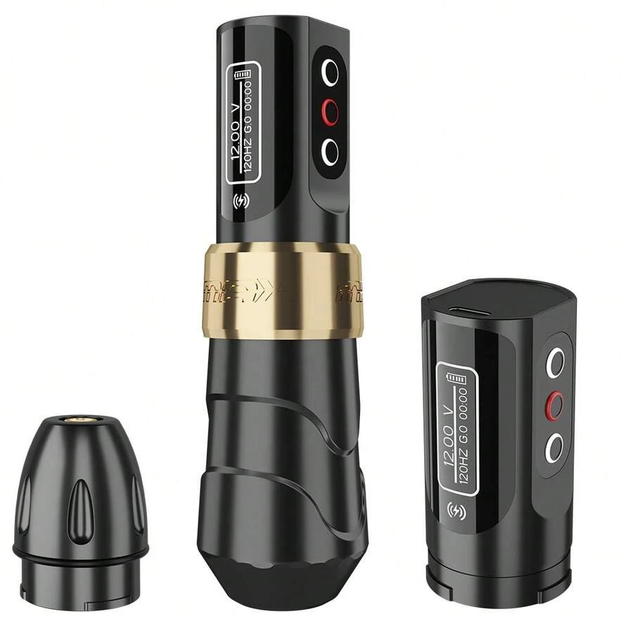 Máquina Para Tatuaje Profesional Rotativa Tipo 2 Baterías - Negro - Ver 1