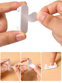 100/50/10个装 白色可调节线缆管理夹，塑料粘性线缆整理器，适用于电视、电脑、以太网线缆 - 桌下和墙面线缆固定器，适用于家庭办公室整理，线缆夹 - A - 查看 5