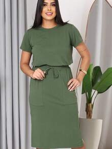Casual Elegant Conservative / Modest Knot Beach - Army Green - View 4