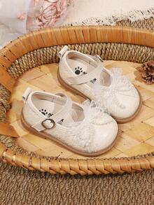 1 Pair Girls' Sweet Pearl Lace Princess Shoes, Soft Sole Anti-Slip, Versatile Breathable Performance Shoes - Beige - View 6