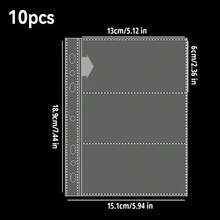 10pcs A5 Loose Leaf Photo Card Holders, Double-Sided 1/4 Pocket Design, Top-Loading, Transparent K-Pop Film Card Loose Leaf Album Refill Pages - Clear - View 7