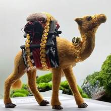 Handmade Bohemian Style Camel Decoration With Golden Chalice - Realistic Camel Model, 3D Lifelike Animal Statue, Tabletop Decor, Ramadan Decoration, Suitable For Home And Office, Symbolizing The Spirit Of Endurance, Adventure And Survival Power Of The Desert, Applicable For Living Room Decor, Bedroom Decor, Eid Al-Adha, Islamic Events, Ramadan Kareem, Office Desk Accessories, Dollhouse Decor, Eid Al-Fitr, Eid Gift, Collectible Gift, Personalized Gift - Multicolor - View 7