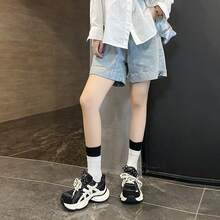 2026春季新款女士厚底运动鞋，百搭轻便透气休闲厚底运动鞋 - 黑色 - 查看 5