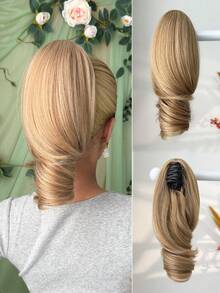 Tóc giả đuôi ngựa hình móng vuốt nhiều màu sắc, dài 10 inch, kiểu tóc xoăn gợn sóng, làm từ sợi tổng hợp chịu nhiệt, phù hợp cho các bữa tiệc và sử dụng hàng ngày của phụ nữ. - Nhiều màu - Xem 2