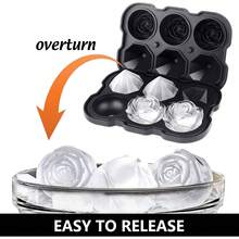 6格玫瑰色硅胶冰格，易脱模大冰球制作器，适用于鸡尾酒、饮料、威士忌、波旁酒和自制果汁 - 彩色 - 查看 7