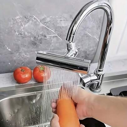 1 pièce Rallonge de robinet de cuisine à haute pression - Tête de pulvérisation multifonction rotative à 360°, idéale pour le nettoyage facile et l'arrosage des plantes, convient pour le lavabo de salle de bain et le tuyau d'arrosage - Plastique durable, installation facile