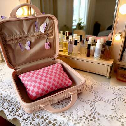 Pink Storage Bag, High-Quality, Multi-Functional Storage, Portable For Travel, Suitable For Home, Dorm, Storage, Organizer, Room, Gift Box, Essential For Home Life, Helpful For Outings, Great Gift For Valentine's Day, Eid Al-Fitr, Eid Al-Adha