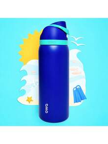 OWA 32OZ Water Bottle With Straw, Insulated Stainless Steel Tumbler, 24hrs Cold, Lock Lid, For Sports Travel School,Color: Rose Red - 藏蓝色 - 查看 1