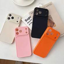 1 pieza Funda de teléfono con lupa creativa tipo mirilla, compatible con las series 11 12 13 14 15 16 17, gran regalo para familiares, amigos y ocasiones festivas - Naranja - Ver 5