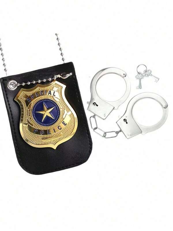 2pcs Plastic Handcuffs With Double Lock, Decorative Prop For Costume, Portable Innovative Adult Gift