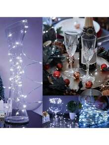 1m/3 metri/5m Luci a filo di rame per fate, alimentate tramite USB, adatte per decorazioni interne, feste, matrimoni, compleanni, periodi festivi, decorazioni per feste, atmosfera interna, illuminazione decorativa - Multicolore - Visualizzare 6
