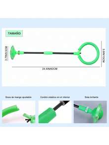 HIHALO Ankle Skip Ball, Bola de Saltar,Skip it Ball,Juguete Plegable para Saltar la Cuerda para Fitness, Pelota giratoria con Purpurina Colorida (Verde),41014844 - Verde militar - Ver 2