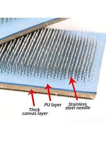 24厘米×9厘米发夹绘图垫，带针状拖拽垫，是一款假发接发工具，用于拉直头发，抚平毛躁和缠结的头发。 - 霧霾藍 - 查看 5