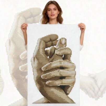 SNA 2026新款手牵手十字绣套装 DIY刺绣手工缝纫针线活工艺印花计数家居装饰DIY套件工艺品刺绣套件十字绣套件钩针套件戳绣套件缝纫配件缝纫套件绣线工艺套件针线材料缝纫图案钩针工艺用品刺绣套件初学者缝纫图案