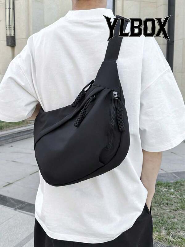 Men's New Shoulder Bag, Sports Messenger Bag, Casual Versatile Lightweight Commuter Backpack, Adjustable Strap, Lightweight Travel Essential For Summer