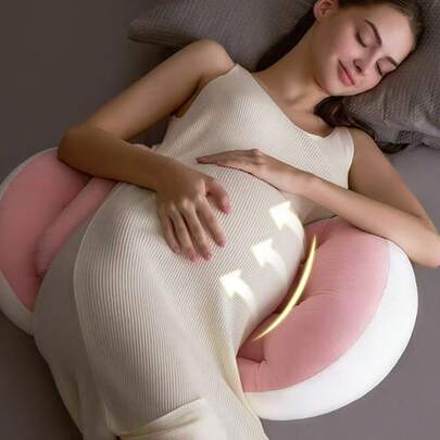 Gối bà bầu hình chữ U tiện dụng - Gối hỗ trợ bà bầu nằm nghiêng với lớp bảo vệ thắt lưng, mang lại sự thoải mái cho vùng bụng và lưng.