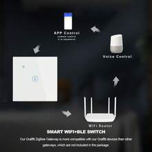 1PC/2PCS Zigbee Smart Wall Power Switch 40A 8000W Water Heater Touch Switch, Tempered Glass Panel, App Remote Control, Voice Control, Timer Countdown, Group Sharing, Backlight Indicator For Bathroom Kitchen Smart Home, ZigBee Gateway Required - Multicolor - View 11