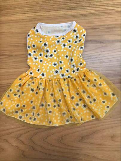 Sleeveless Thin Pet Dress, Suitable For Dogs, Cats, Teddy, Poodle, Corgi, Summer Outfit