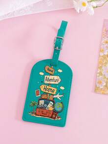 1 Stück leichter und strapazierfähiger PU Gepäckanhänger, geeignet für Reisekoffer, Rucksack, Kreuzfahrttasche, Rucksack-Zubehör, ideal für Bordkarten, unverzichtbar für Herbstreisen und die Rückkehr zur Schule - Muster E - Übersicht 16