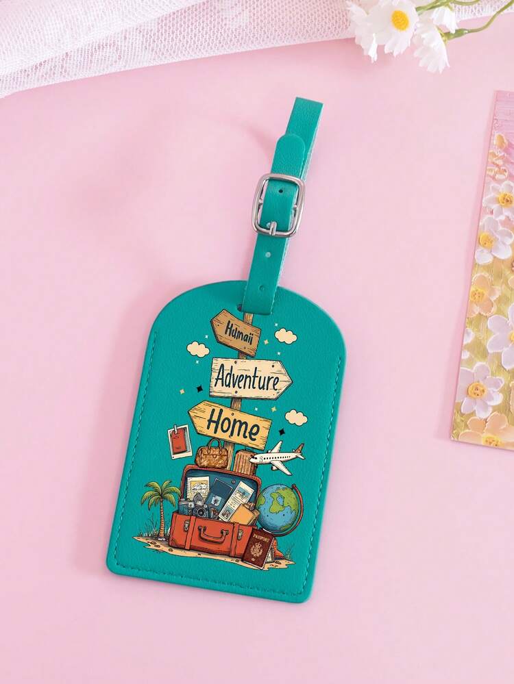 1 pieza Etiqueta de equipaje de PU ligera, Etiqueta de equipaje de moda, Etiqueta de bolso, Etiqueta de equipaje de viaje, Etiqueta de identificación conveniente para equipaje y bolsa de viaje, Guía de regalo y recomendación para vacaciones - Patrón B - Añade 16