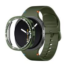 2件套闪亮保护壳，兼容三星Galaxy Watch 8 40mm/44mm (2025) 配件，钻石边框硬质PC保护套，适用于Galaxy Watch 8，运动表带兼容三星Galaxy Watch 8/8经典表带 40mm/44mm (2025) - 无缝隙硅胶软防水Galaxy 8表带，男女通用 - 矽膠 - 查看 23